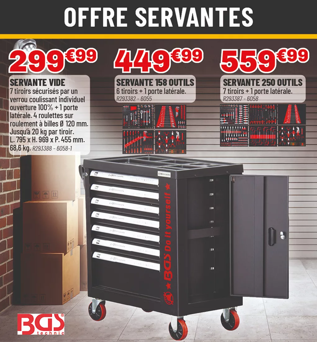 Promotion sur les servantes BGS