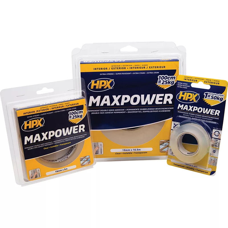 RUBAN MAX POWER TRANSPARENT DOUBLE FACE – 19MM X 5M