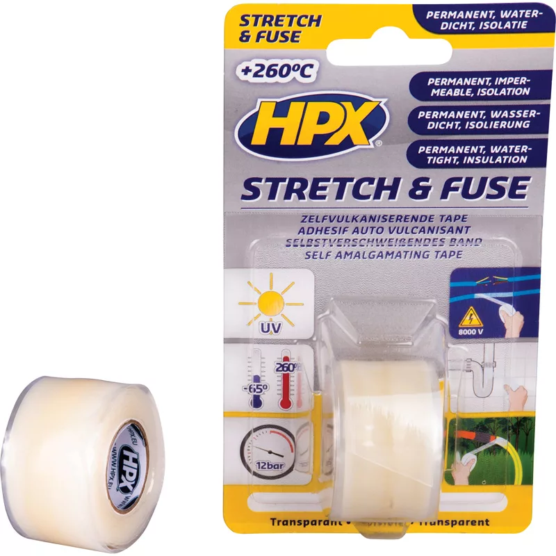 RUBAN VULCANISANT STRETCH & FUSE – TRANSPARENT 25MM X 3M