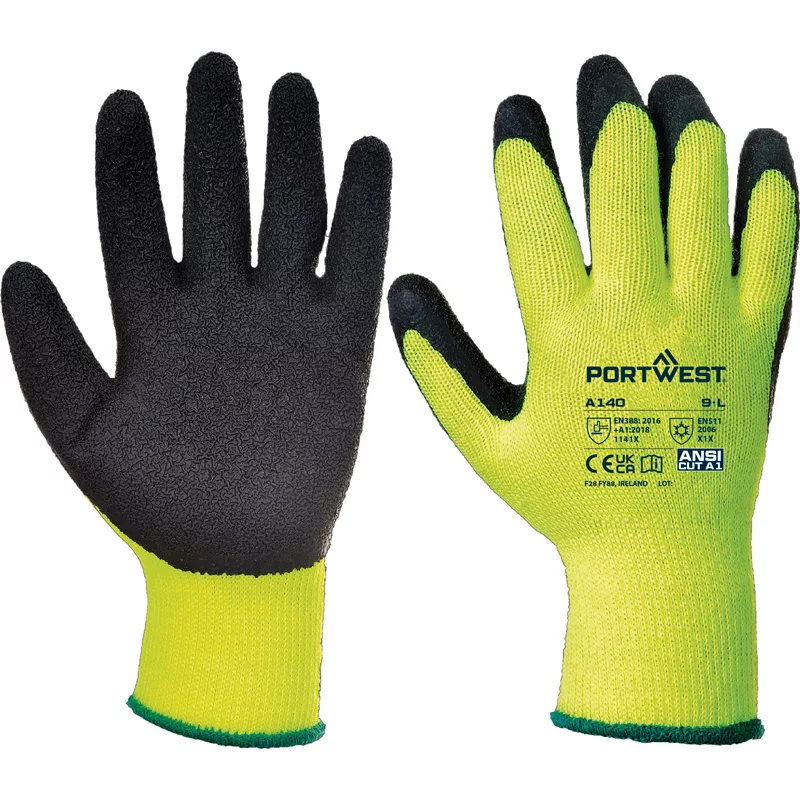 GANT THERMIQUE ENDUIT LATEX-NOIR-TAILLE S