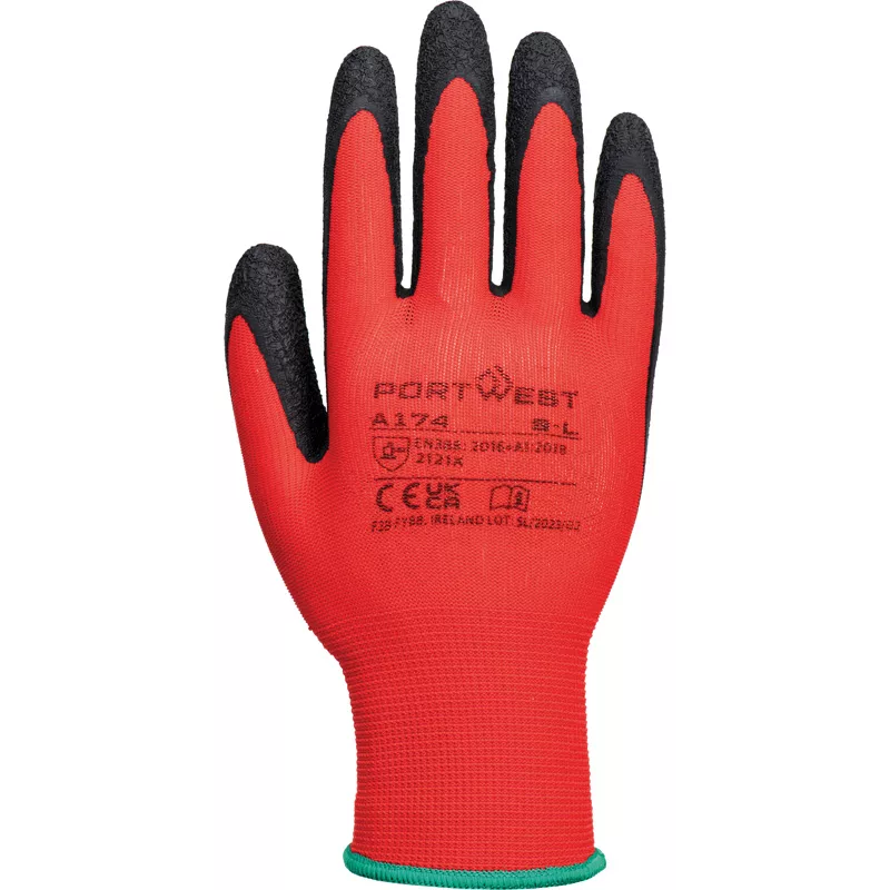 GANT LATEX FLEX GRIP-ROUGE/NOIR-TAILLE S