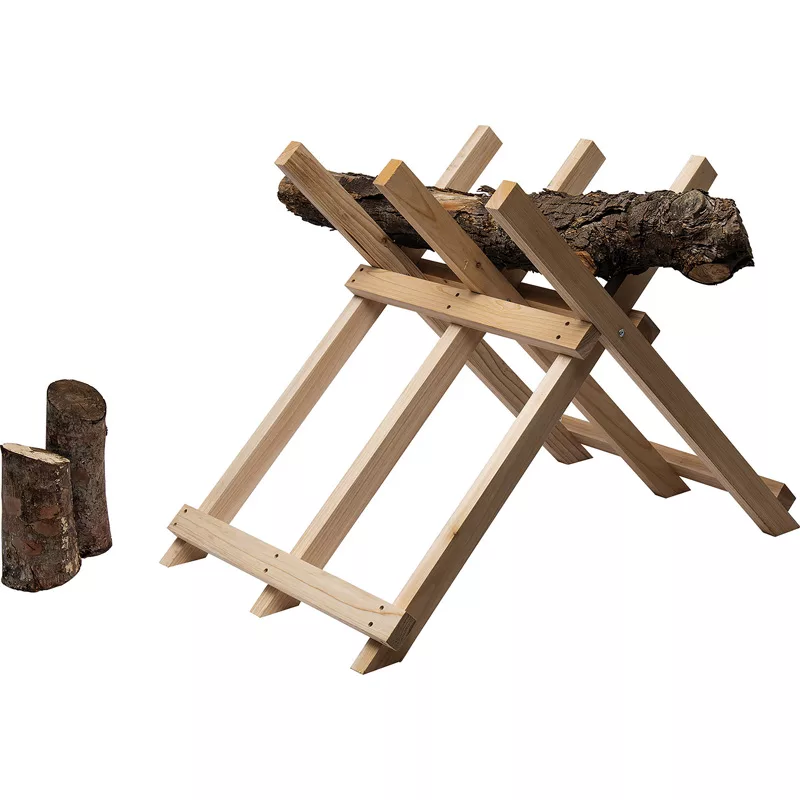 Chevalet en bois à 3 supports pour sciage de bûches